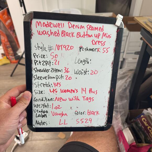 Madewell Denim Seamed Washed Black Button Up Mini Dress US Women's 14 Plus - Picture 6 of 6